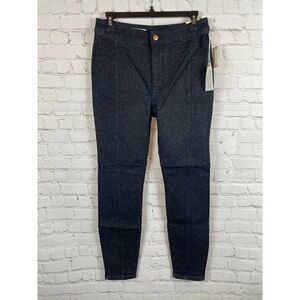 PILCRO ANTHROPOLOGIE High-Rise shimmer denim leggings jeans dark blue size 29 #1